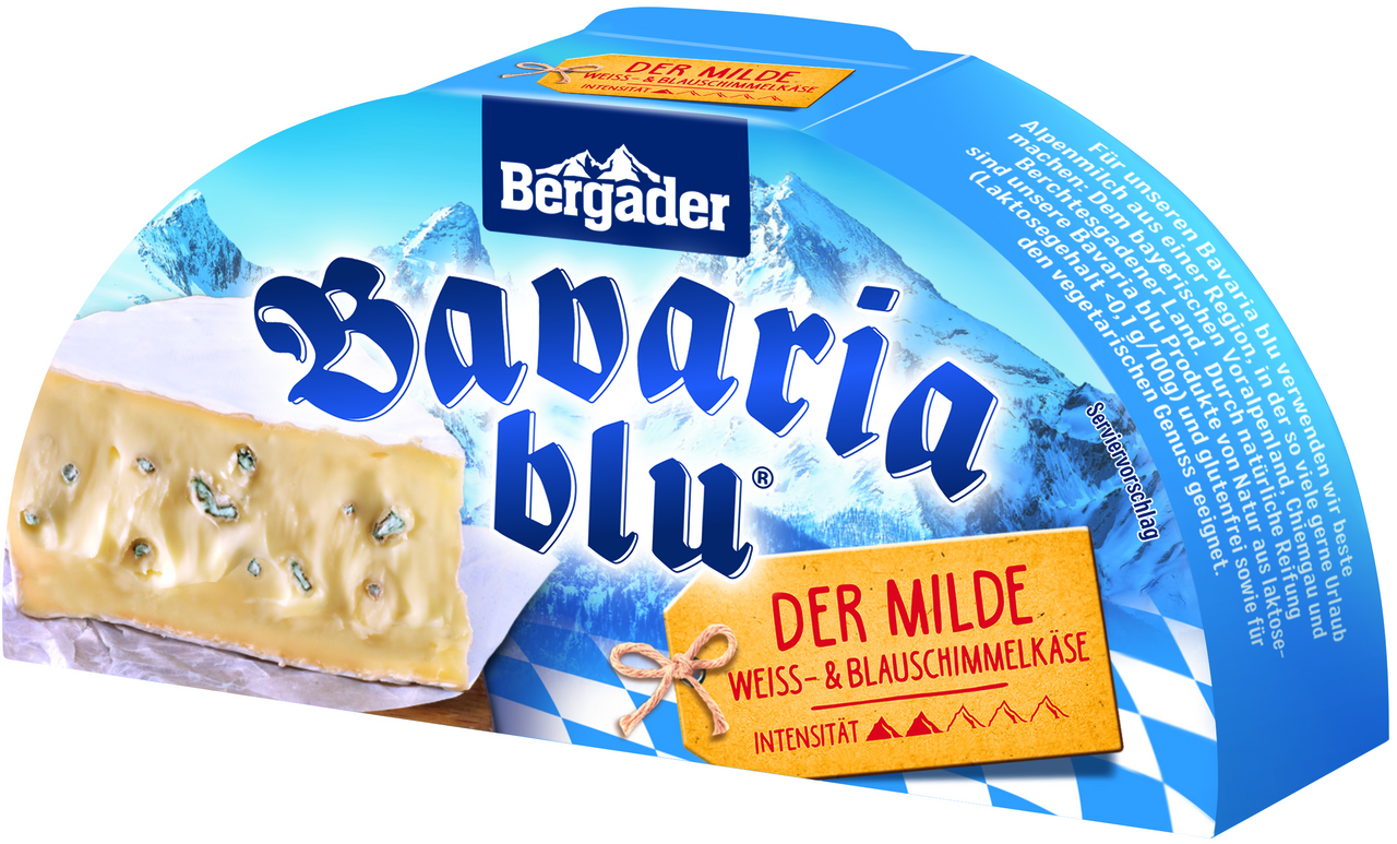 Bavaria blu der Milde Weichkäse mit Blauschimmel, 72 % Fett i. Tr. - 6 x 175 g Packungen