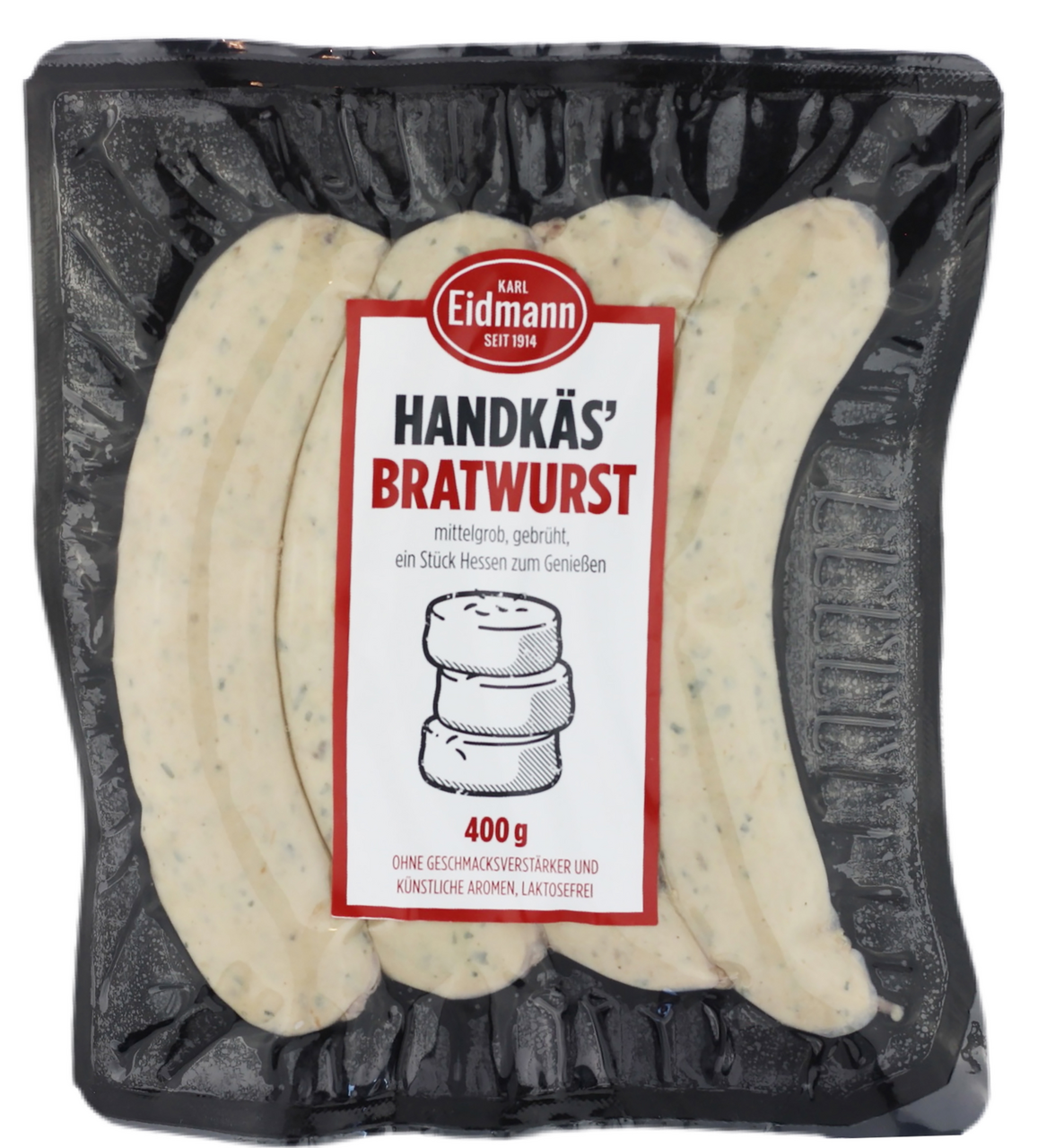 Eidmann Handkäs-Bratwurst, gebrüht - 400 g Beutel