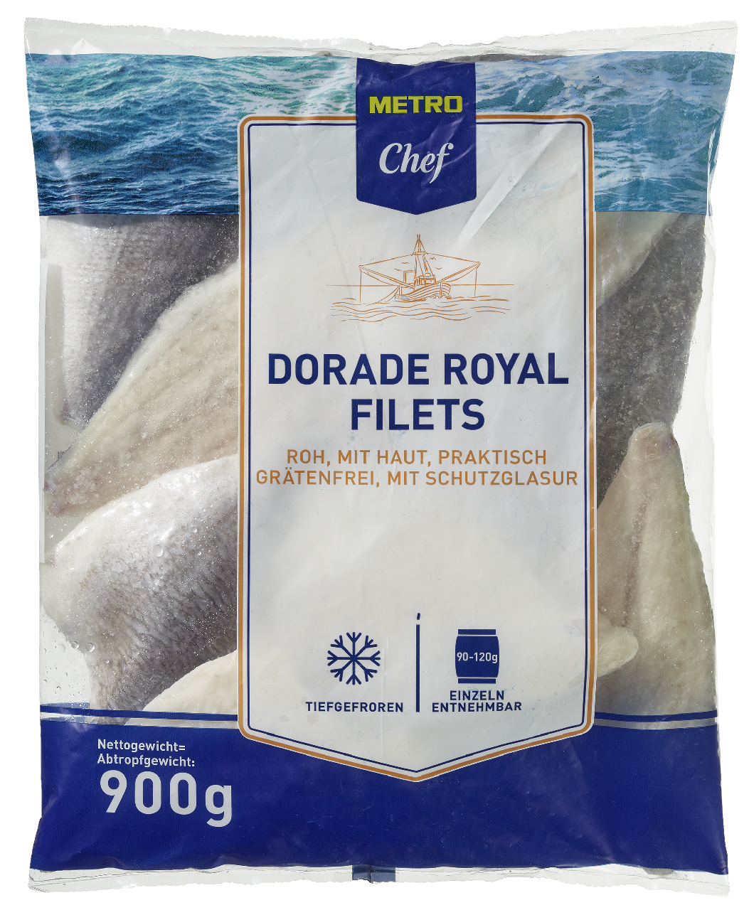 METRO Chef Dorade Royal Filet mit Haut tiefgefroren - 900 g Beutel