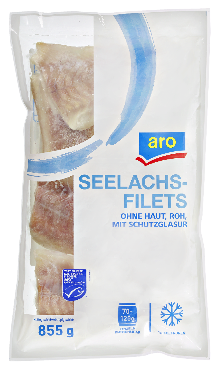 aro MSC Seelachs Filet tiefgefroren 70-120 g - 1 kg Beutel