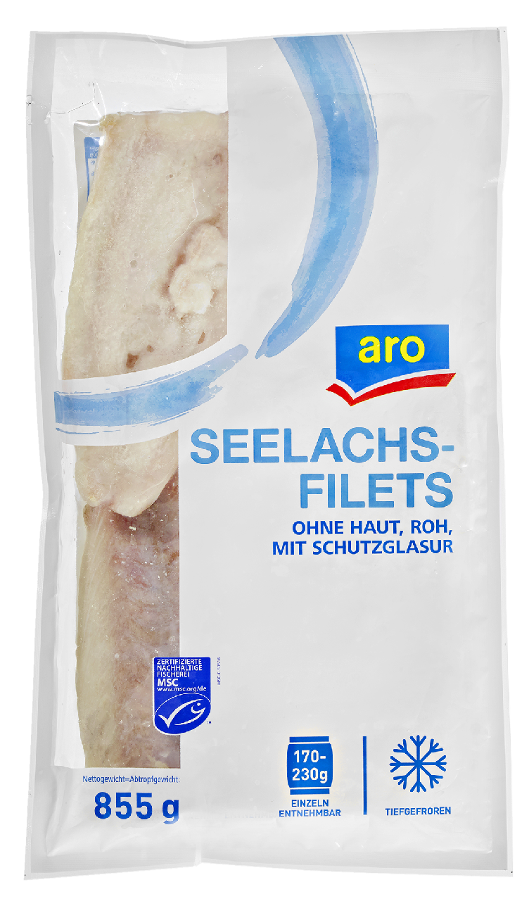 aro MSC Seelachs Filet tiefgefroren 170-230 g - 1 kg Beutel