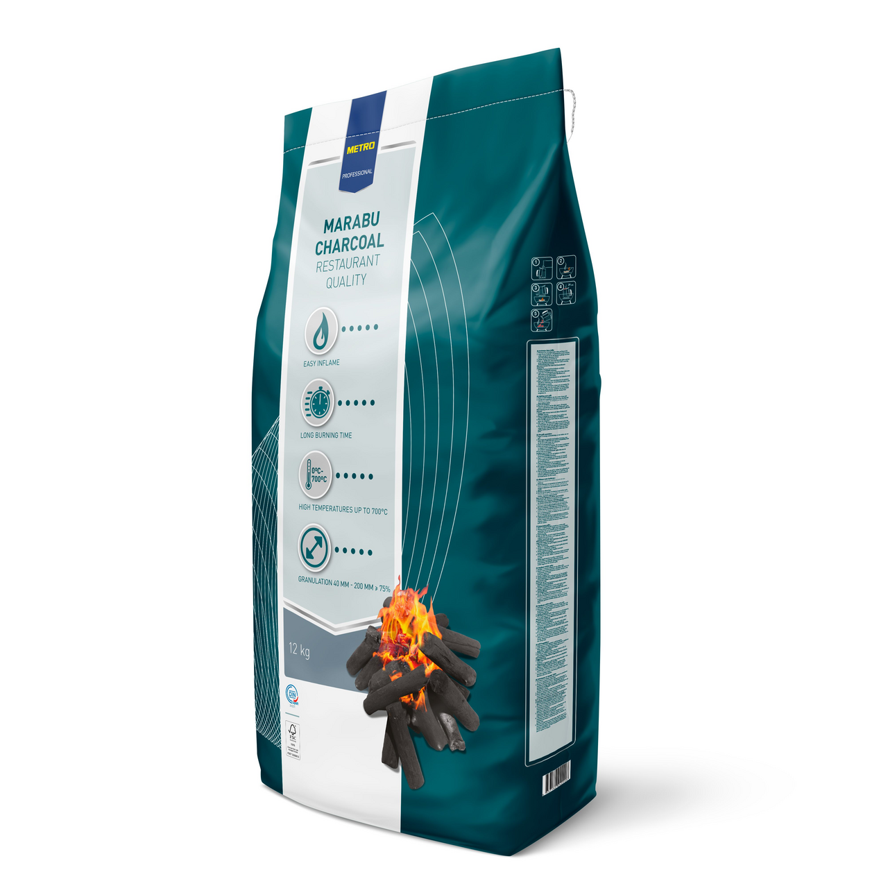 METRO PROFESSIONAL Holzkohle Marabu Charocoal - 12 kg Sack