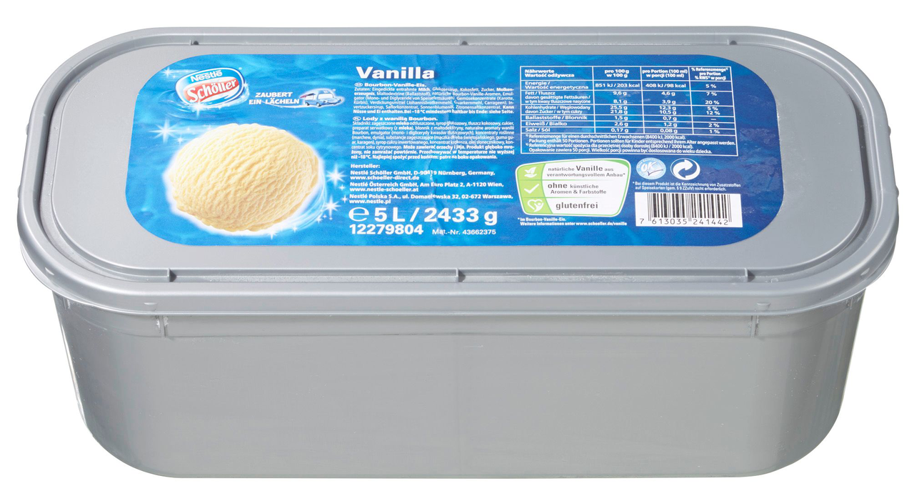 Schöller Eiscreme Vanilla tiefgefroren - 5 l Karton
