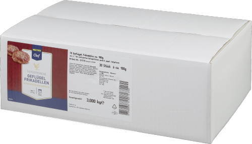 METRO Chef Gefügelfrikadelle tiefgefroren 30 Stück à ca. 100 g - 3 kg Karton