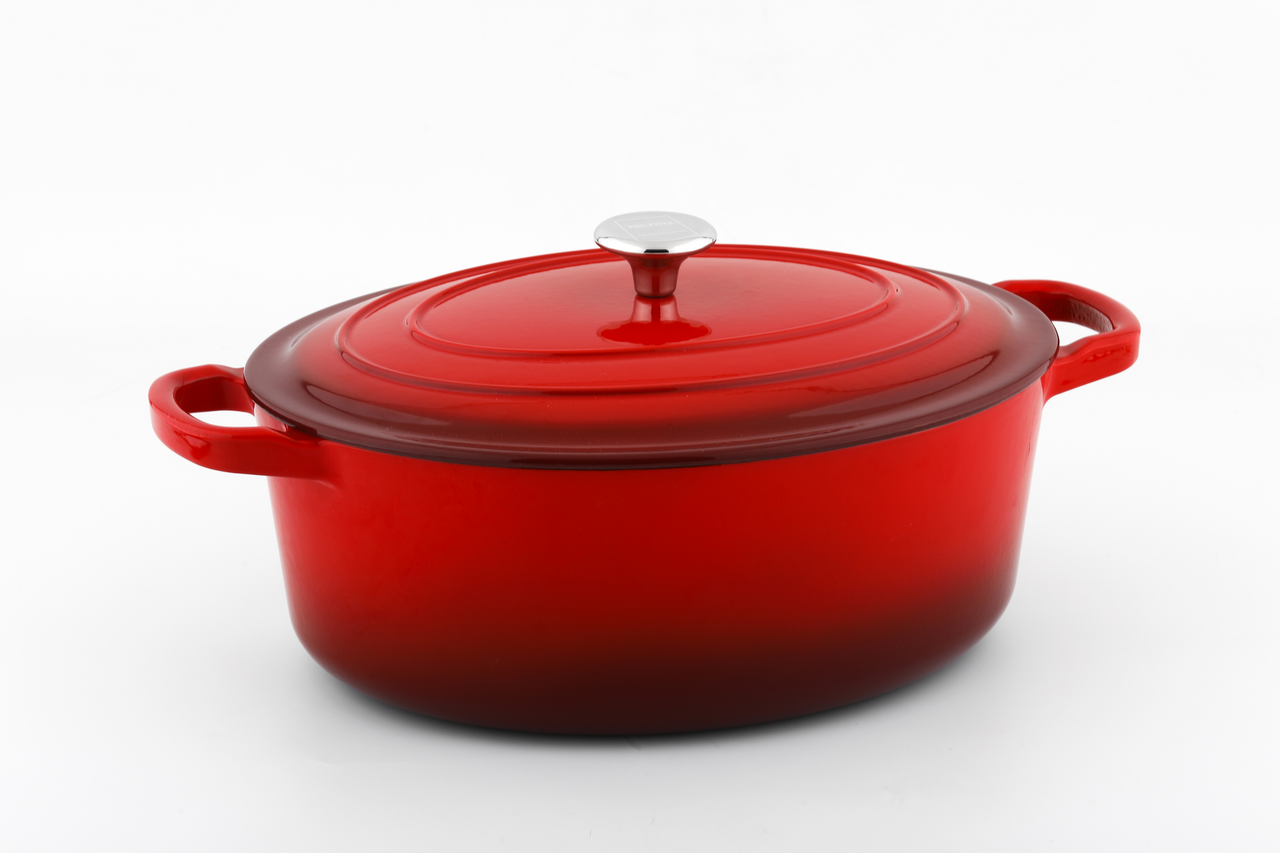 METRO PROFESSIONAL Topf Gusseisen Rot oval 35 cm