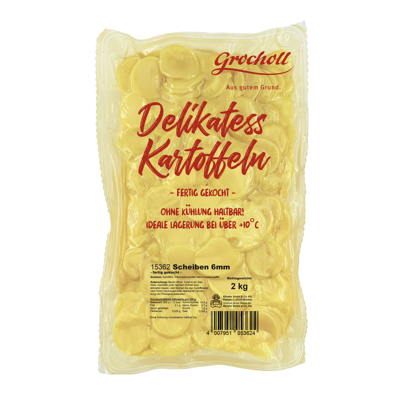 Grocholl Kartoffelscheiben 6 mm - 2 kg Beutel