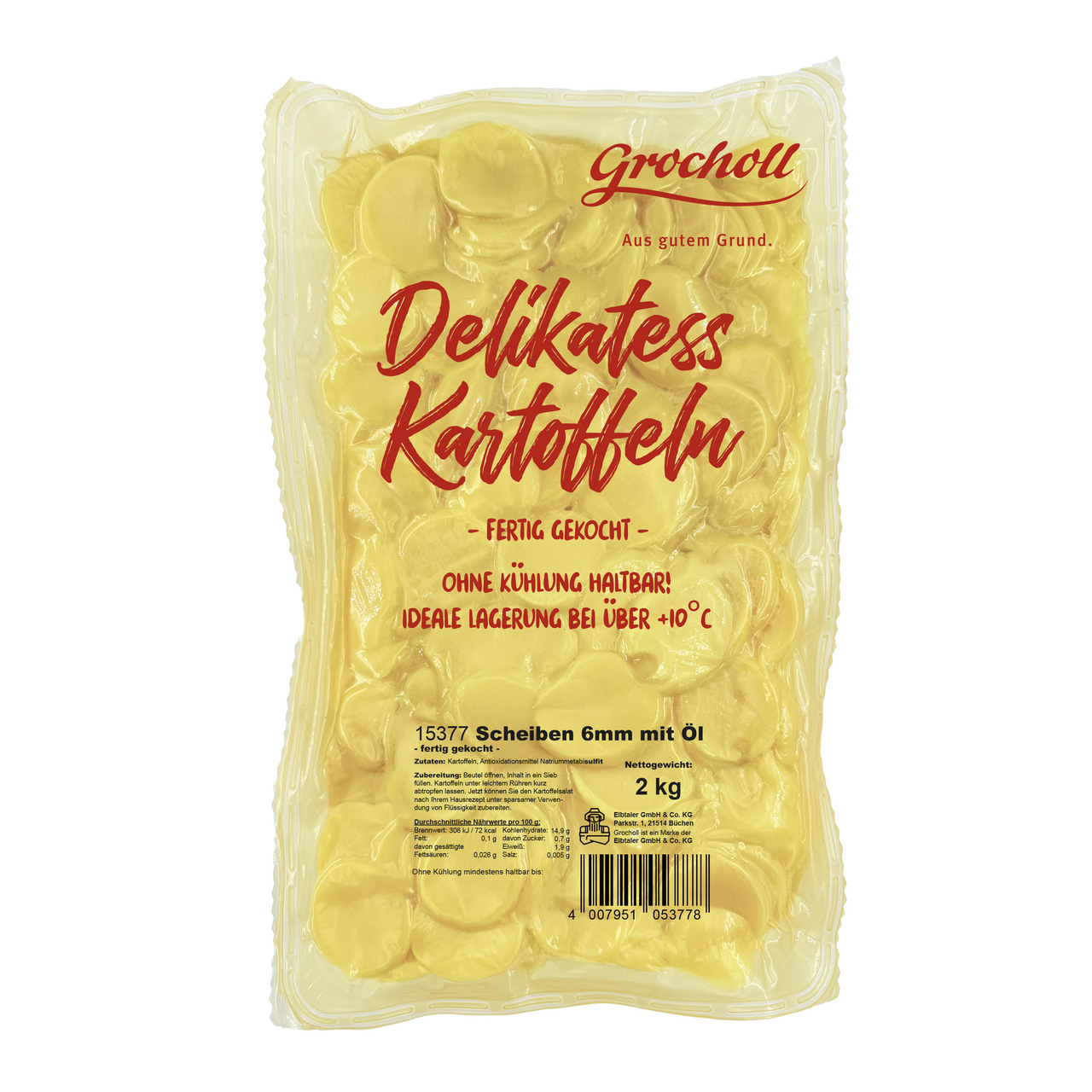 Grocholl Kartoffeln Scheiben 6 mm in Öl - 2 kg Beutel
