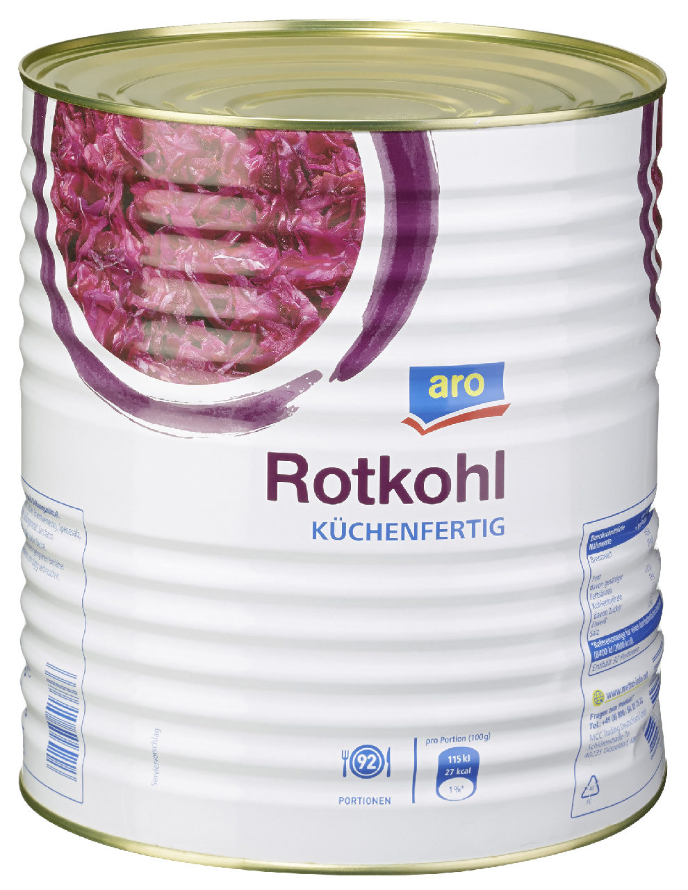 aro Rotkohl küchenfertig ATG 9,2 kg - 10,2 l Dose