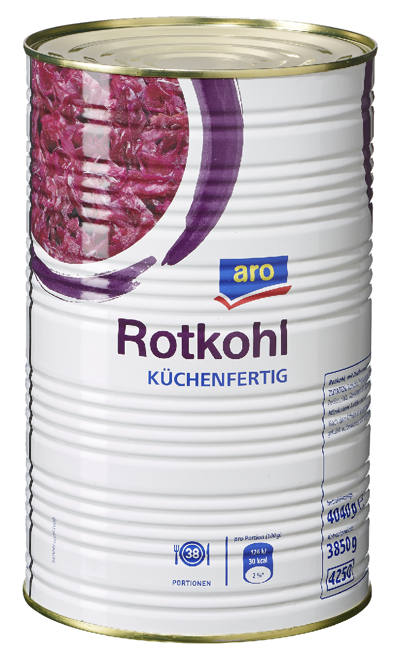 aro Rotkohl küchenfertig - 4,25 l Dose