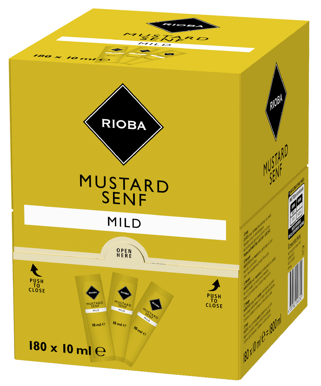 RIOBA Senf 180 Portionen à 10 ml - 1,8 l Karton