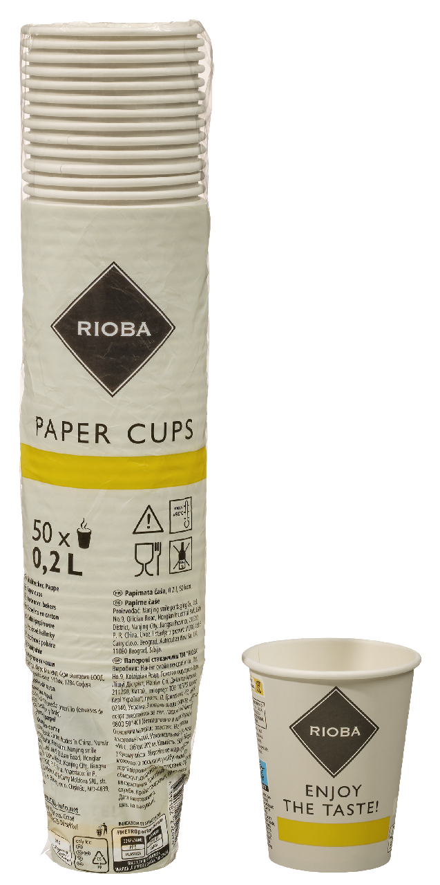 RIOBA Becher To-go 200 ml Grau 50 Stück