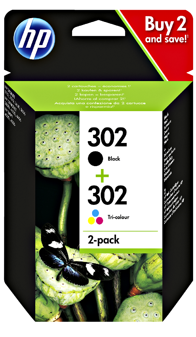 HP Tintenpatronen 302 Black/302 Tri-Colour Multipack | METRO