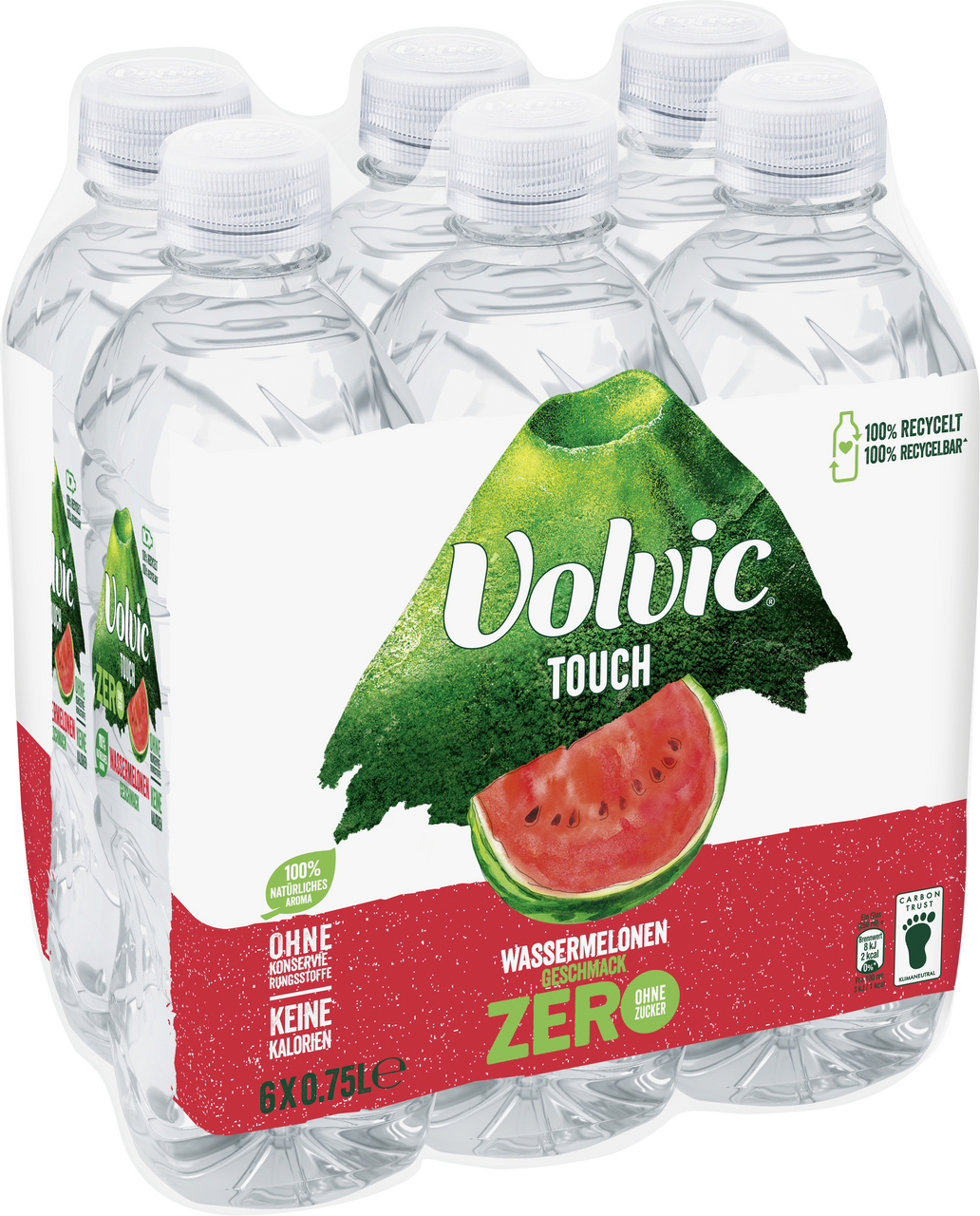 Volvic Touch Wassermelone Zero, PET Einweg - 750 ml Flasche