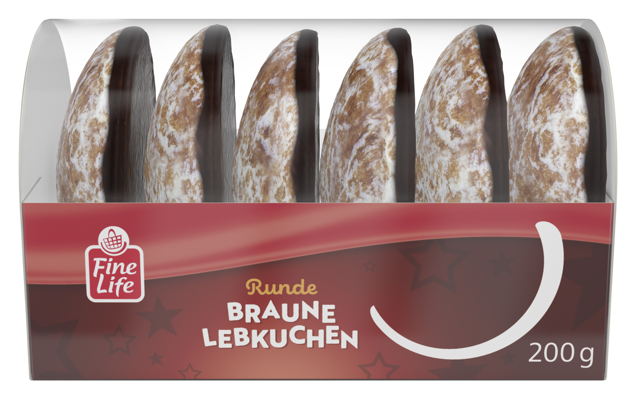 Fine Life Runde Braune Lebkuchen - 200 g Tray