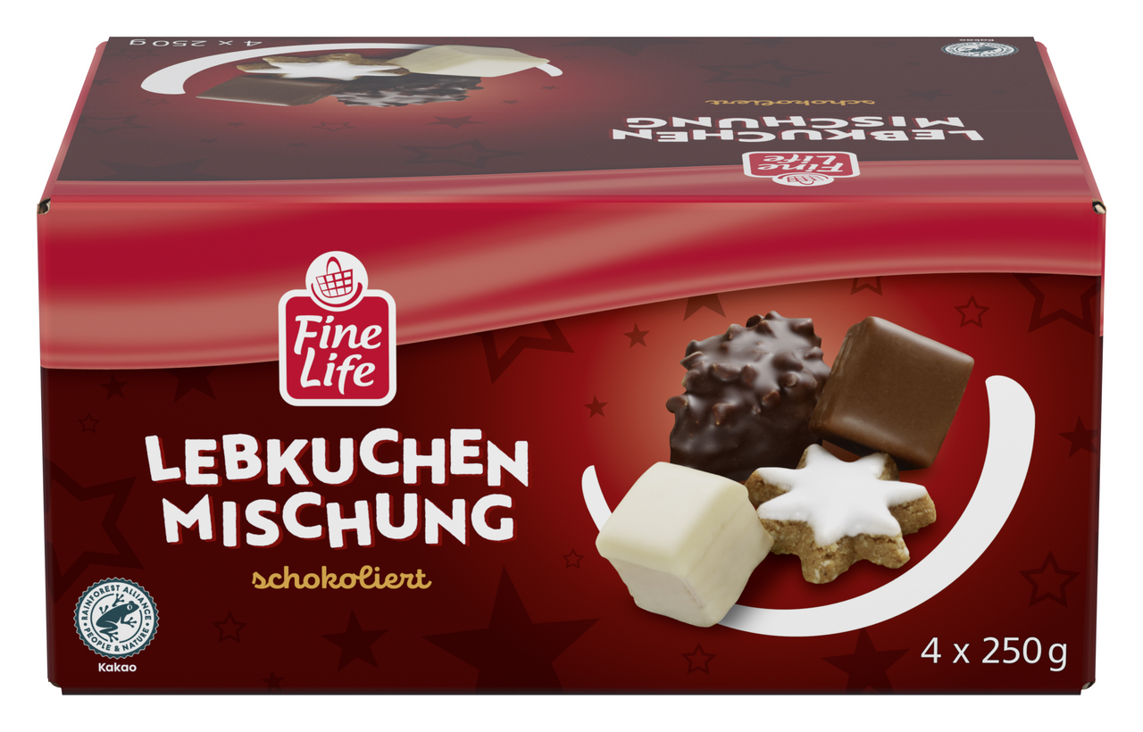Fine Life Lebkuchenmischung 4 Packungen à 250 g - 1 kg Karton