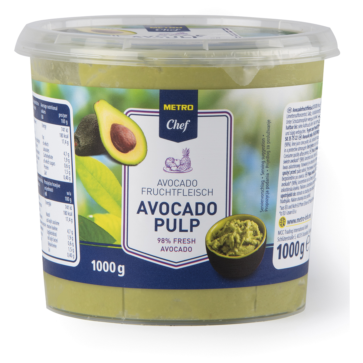 METRO Chef Avocado Pulp - 1 kg Becher