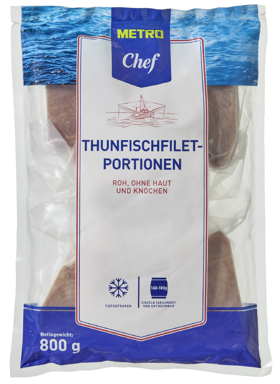 METRO Chef Thunfischfilet 160 - 180 g Portionen tiefgefroren - 800 g Beutel