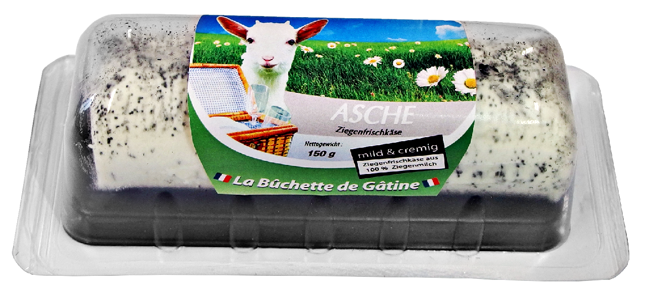 La Buchette de Gatine Ziegenfrischkäse-Rolle Buchette Asche 45 % Fett i. Tr. - 150 g Stück