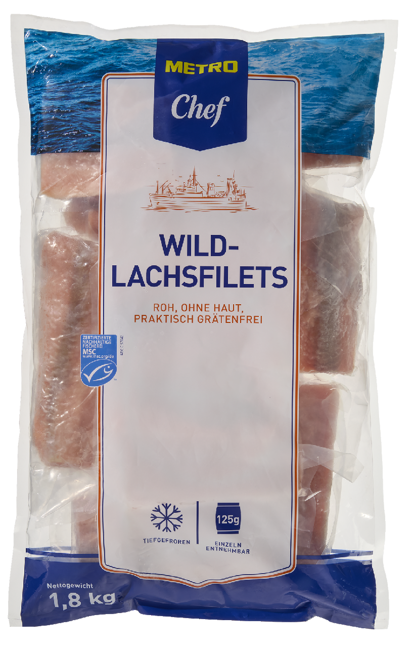 METRO Chef MSC Wildlachsfiletportionen tiefgefroren - 1,8 kg Beutel