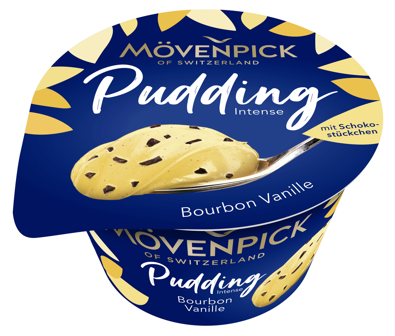 Mövenpick Feinster Pudding, Bourbon Vanille und Schokostückchen 8,6 % Fett - 1 x 150 g Becher