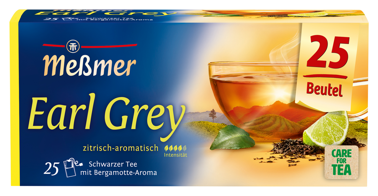 Meßmer Tee Earl Grey frisch-pikant, 25 Teebeutel - 44 g Faltschachtel