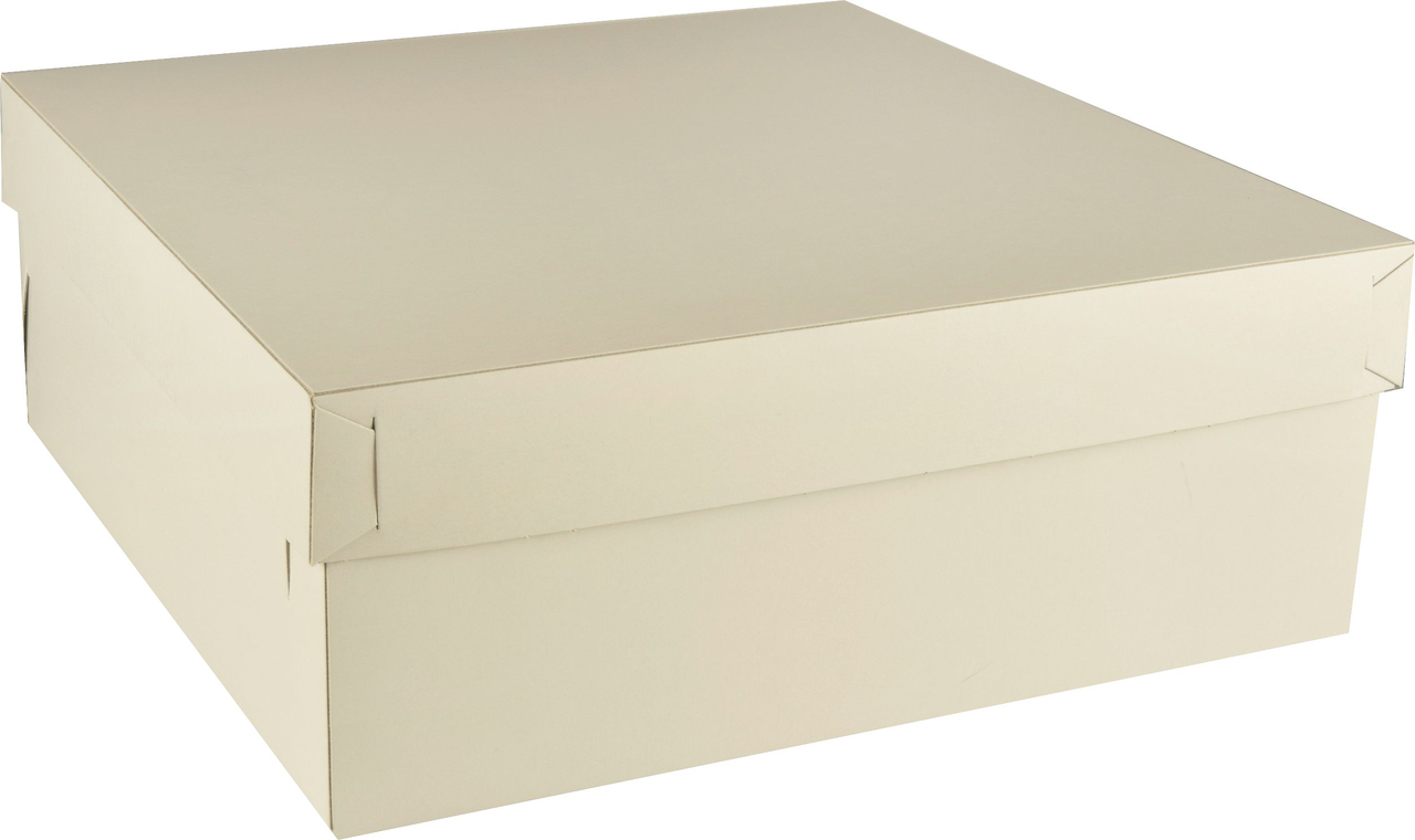 PAPSTAR Tortenkartons mit Deckel Weiß Pappe 600 g/m² 30 x 30 x 10 cm 10 Stück