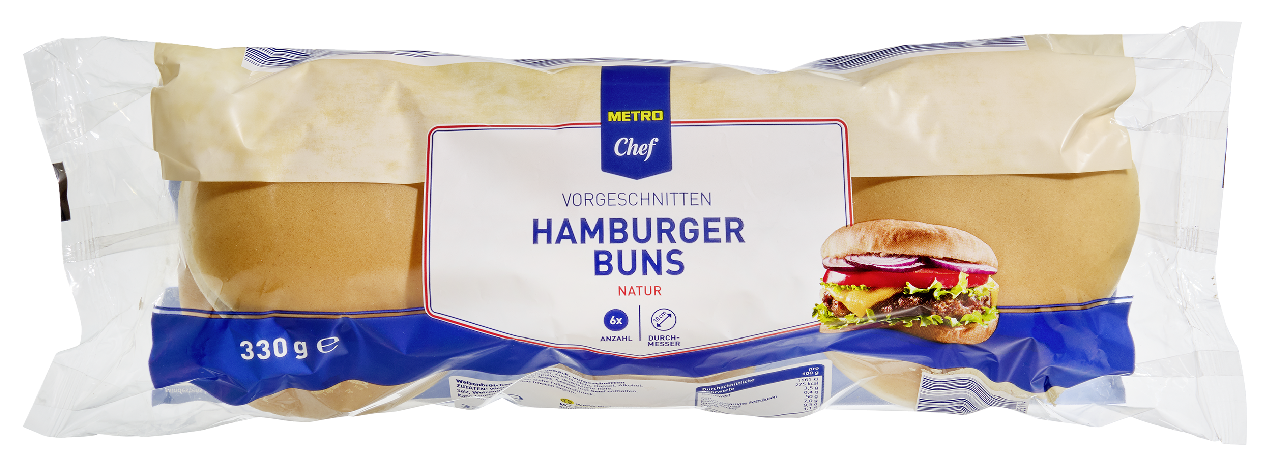 METRO Chef Hamburger Buns Natur 6 Stück à 55 g - 330 g Beutel
