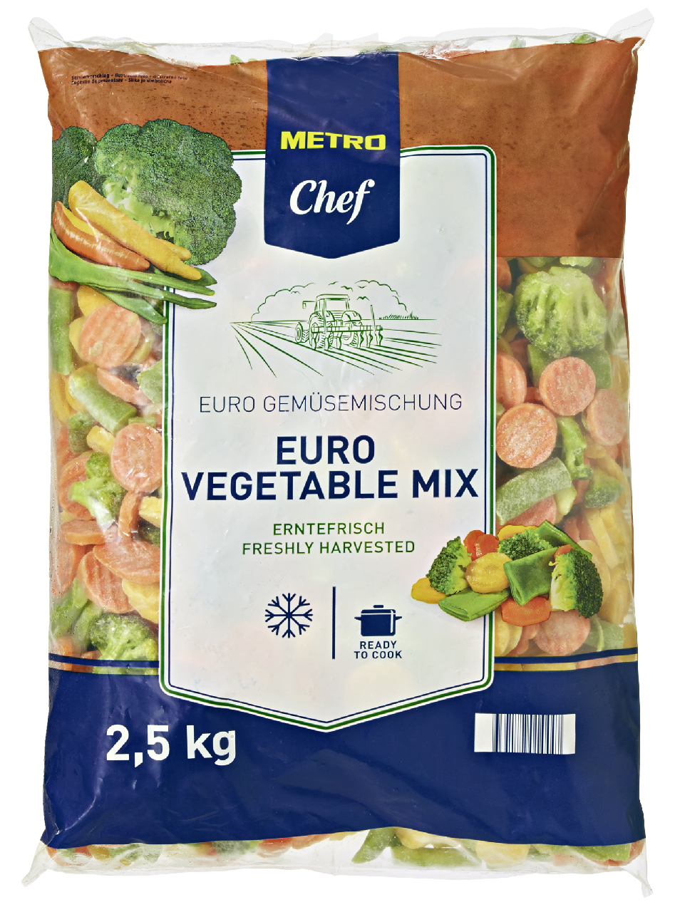 METRO Chef Euro-Mix Gemüsemischung tiefgefroren - 2,5 kg Beutel