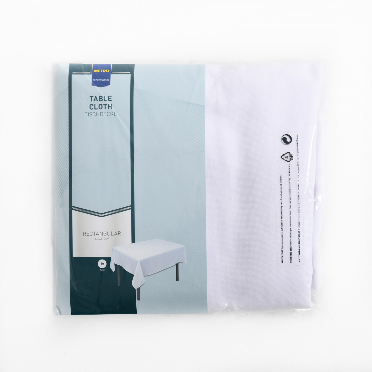 METRO PROFESSIONAL Tischdecke Weiß, 130 cm x 170 cm, - 1 Stück