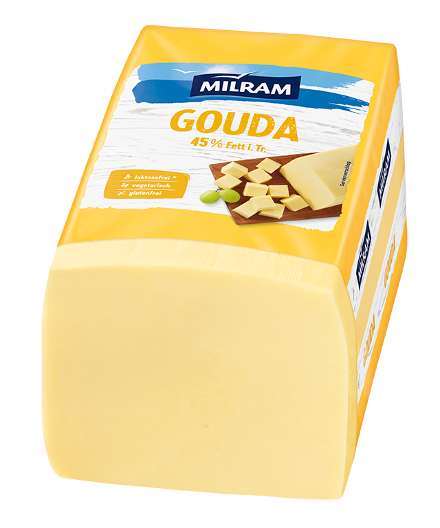 Milram Gouda Schnittkäse, 45 % Fett ca. 3 kg Stücke