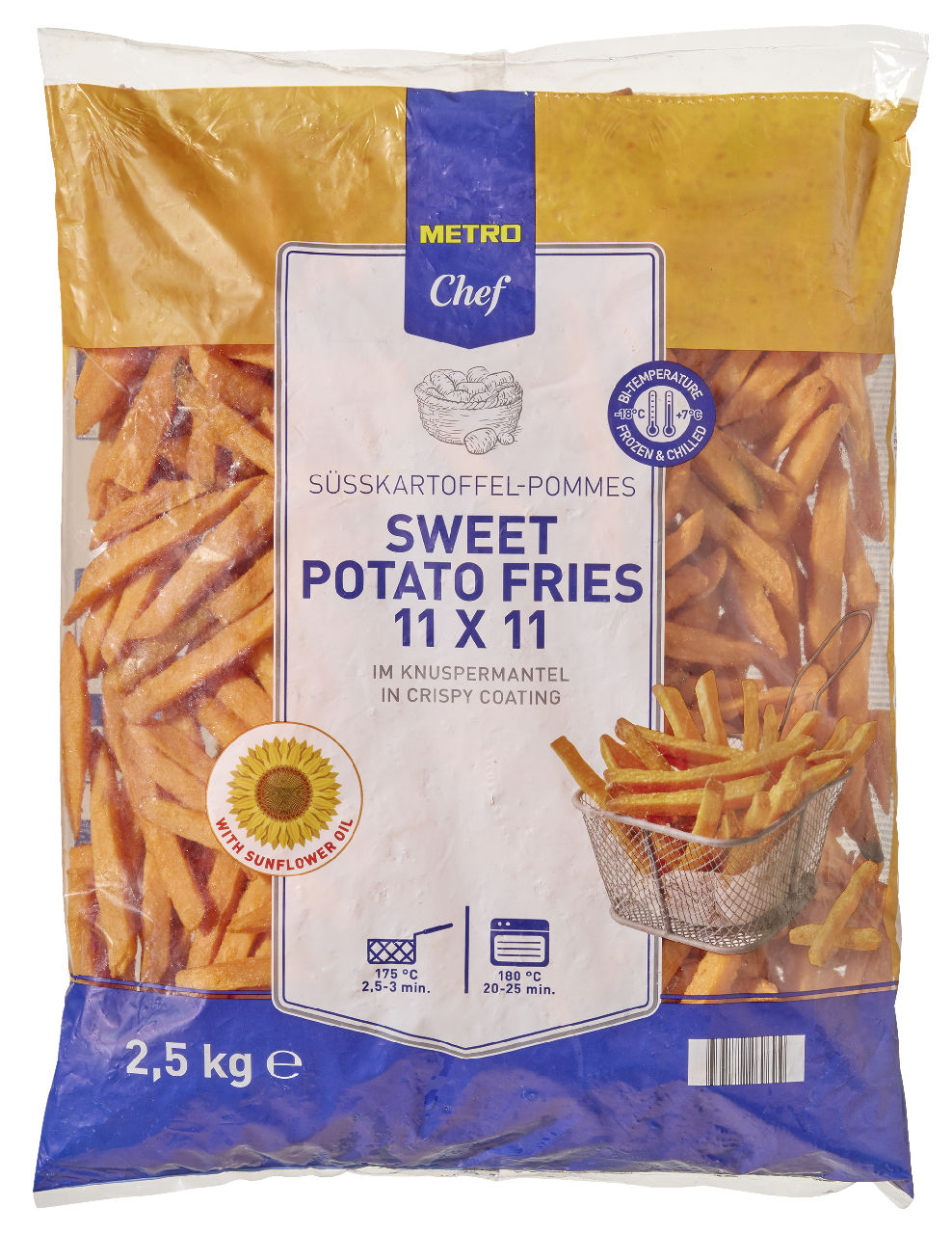 METRO Chef Sweet Potato Fries tiefgefroren - 2,50 kg Beutel