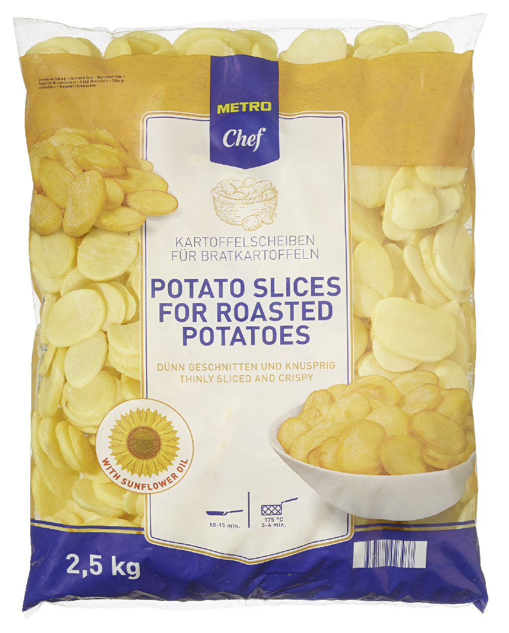 METRO Chef Bratkartoffelscheiben tiefgefroren - 2,5 kg Beutel
