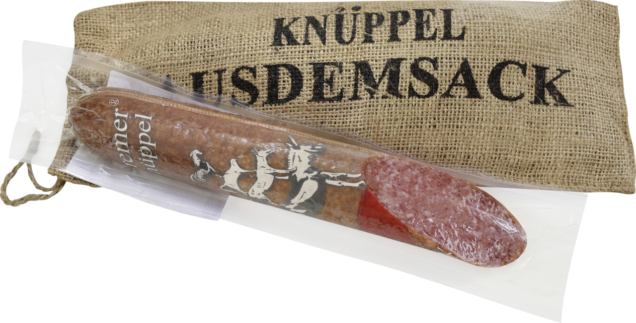 Bley Bremer Knüppel Schwein mit Jutesack - 1 x 350 g Packung