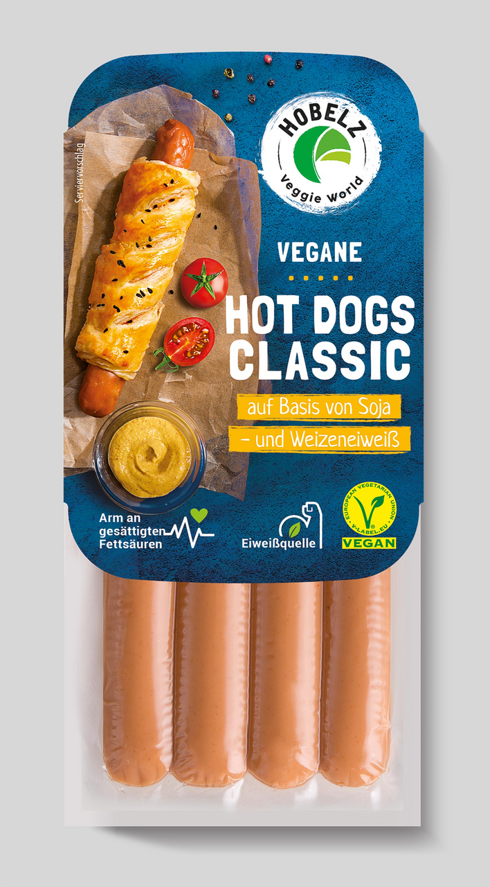 Hobelz Veggie Vegane Hot Dogs Classic gekühlt 4 Stück - 200 g Stück