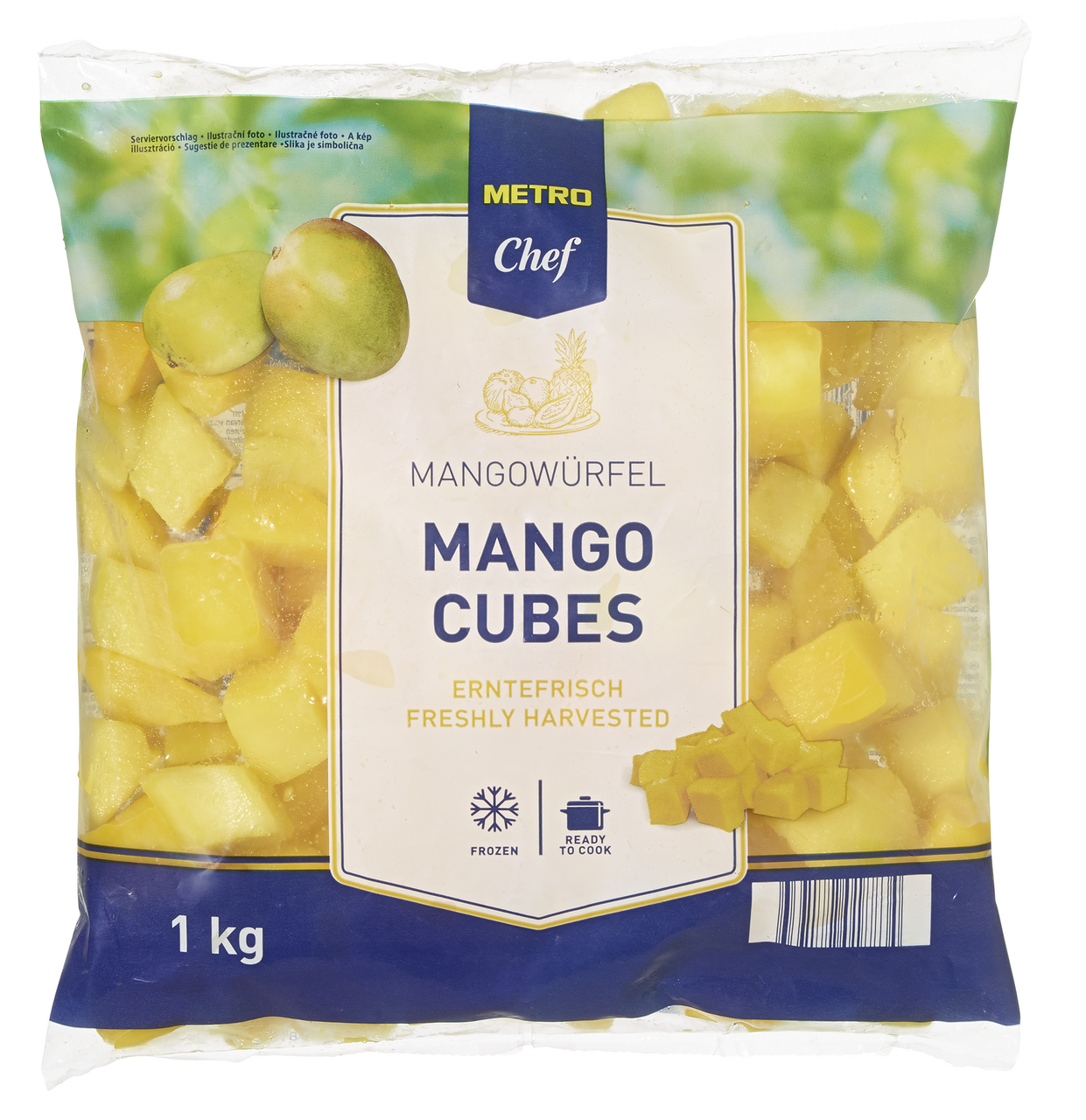 METRO Chef Mango Würfel tiefgefroren - 1,00 kg Beutel