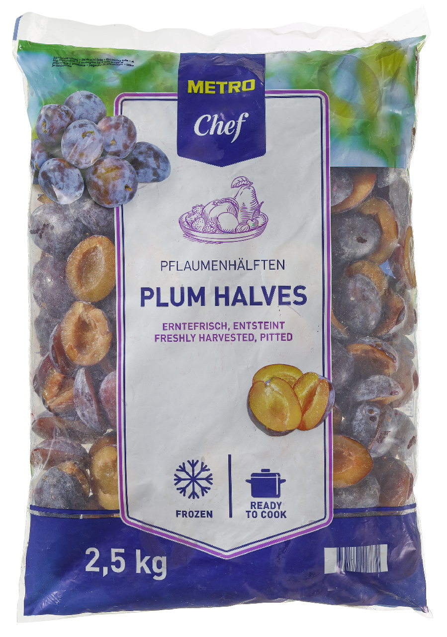 METRO Chef Pflaumenhälften tiefgefroren, erntefrisch, entsteint - 2,5 kg Beutel