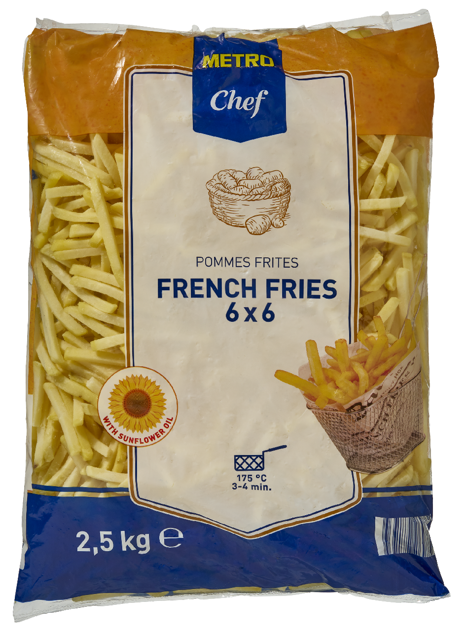 METRO Chef French Fries 6 x 6 mm tiefgefroren - 2,5 kg Beutel