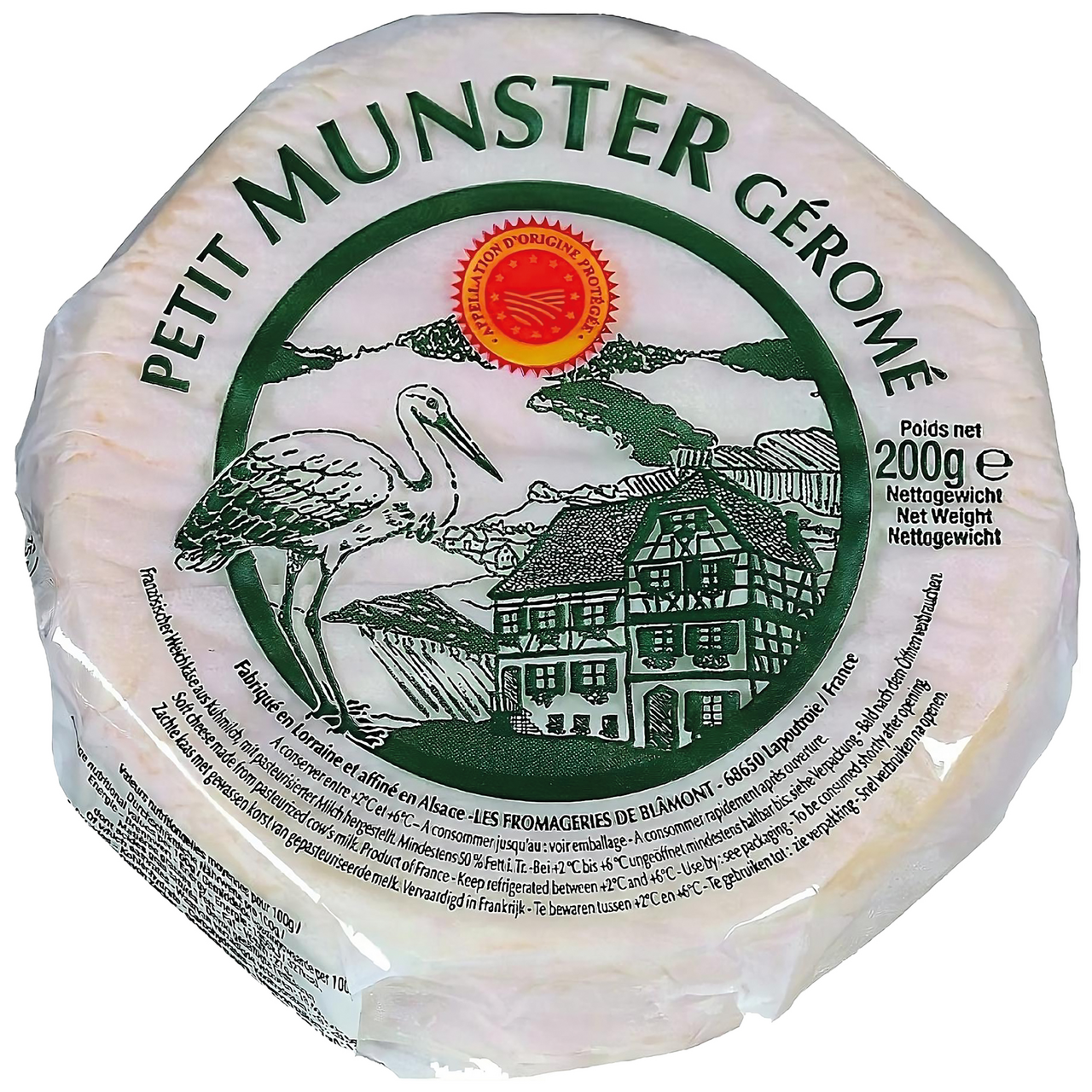 Munster Géromé französischer Weichkäse pasteurisierte Kuhmilch, 50 % Fett - 200 g Packung
