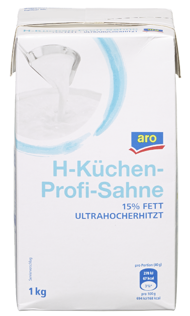 aro H-Küchensahne 15 % Fett - 1 l Packung
