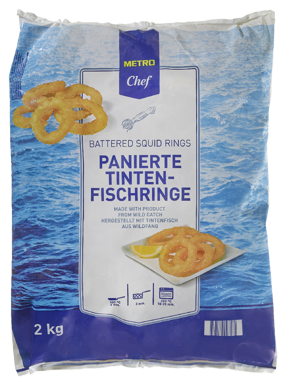METRO Chef Tintenfischringe paniert tiefgefroren - 2 kg Beutel