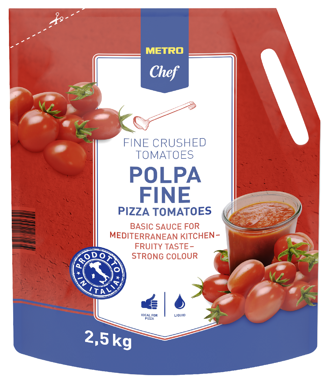 METRO Chef Pizza Tomaten Fine - 2,5 kg Beutel