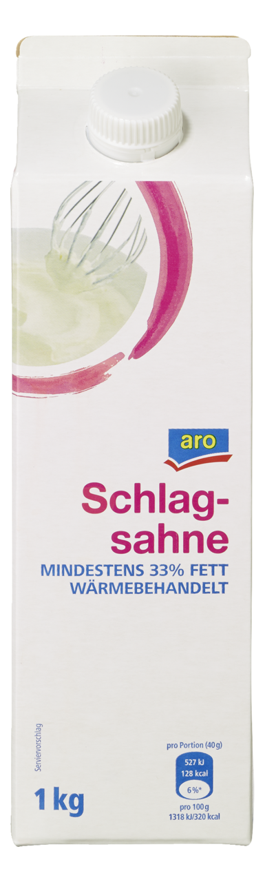 aro Schlagsahne 33 % Fett gekühlt - 1 l Packung