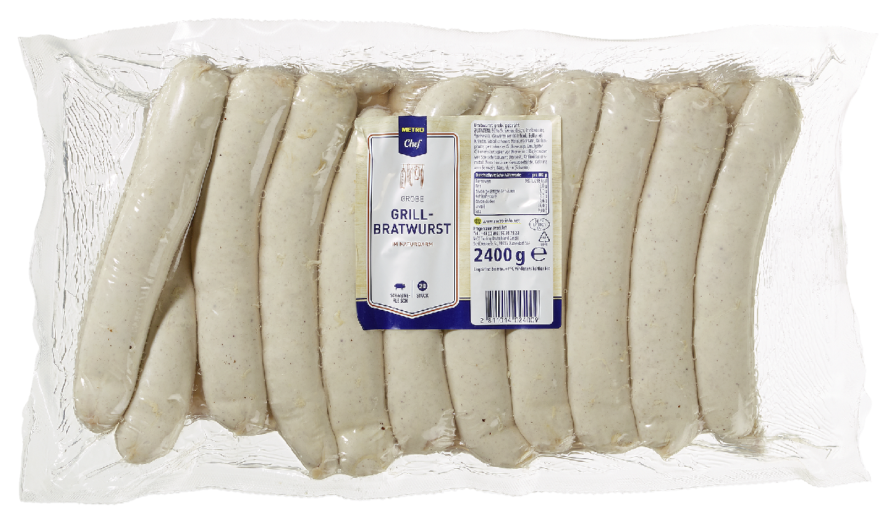 METRO Chef Bratwurst grob 20 Stück à 120 g 2,4 kg - je kg