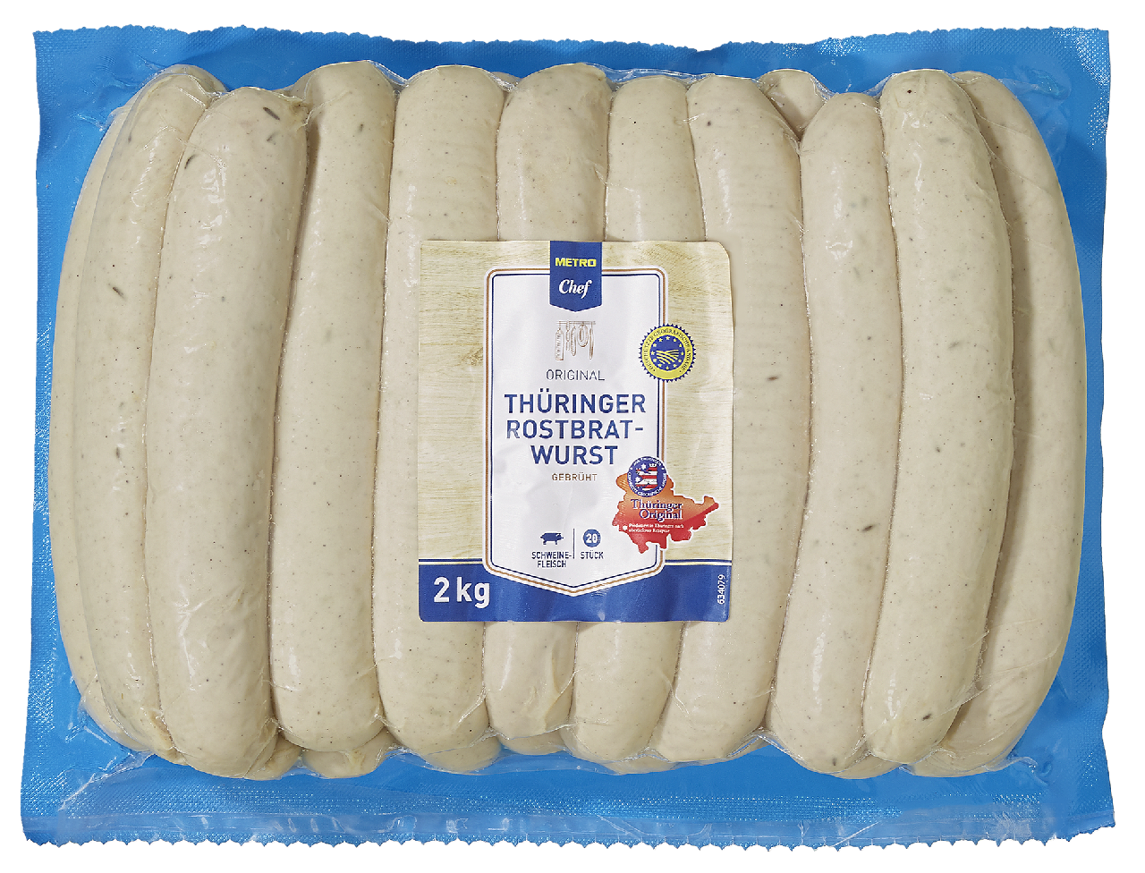 METRO Chef Thüringer Rostbratwurst 20 Stück ca. 2kg