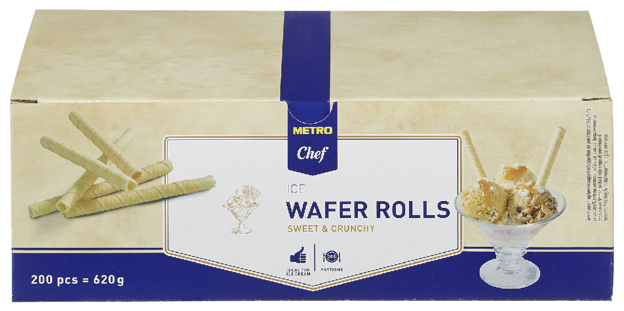 METRO Chef Waffelröllchen 200 Stück à 3,75 g - 750 g Packung