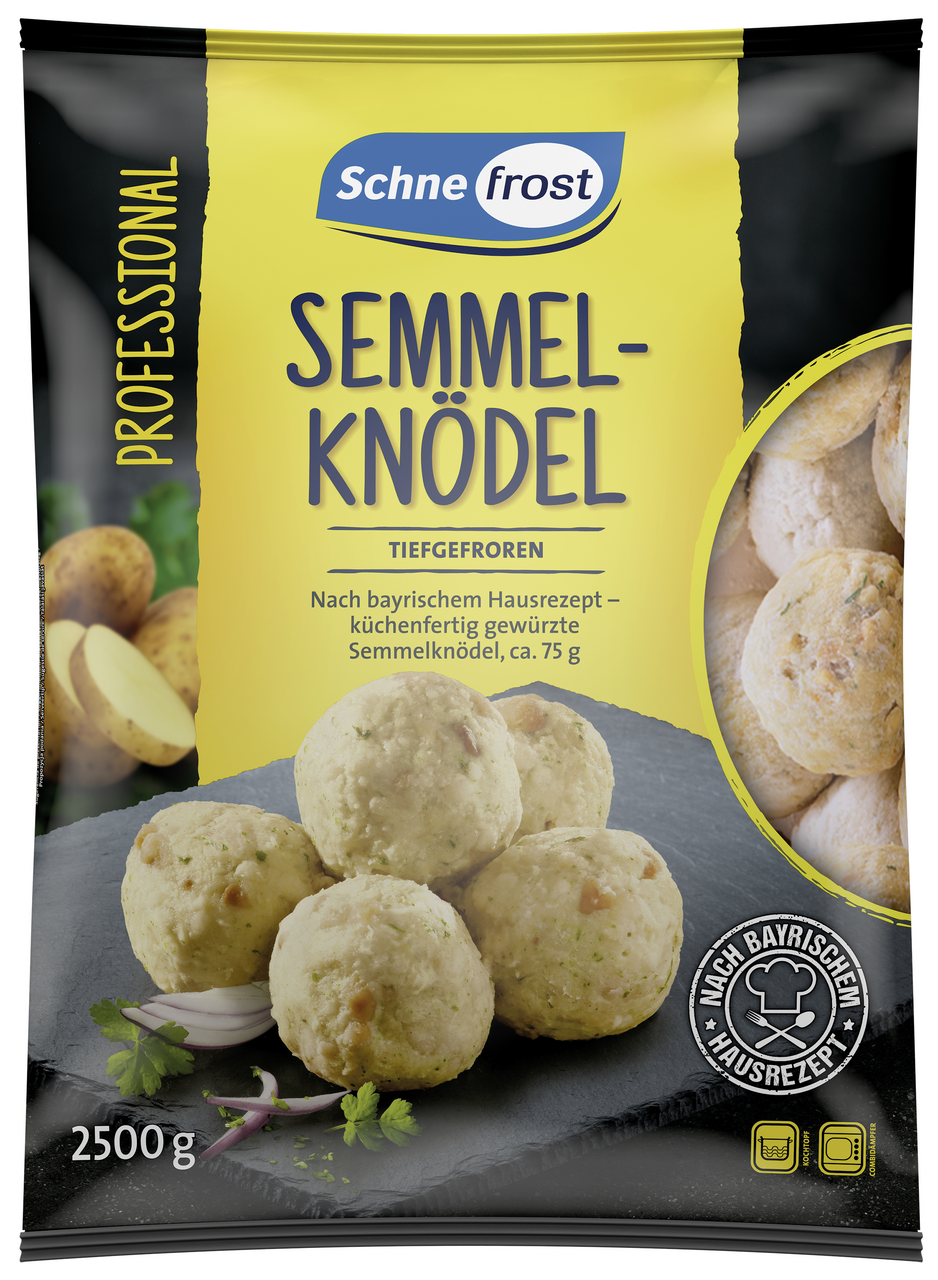 Schne frost Semmelknödel tiefgefroren 33 Stück à 75 g roh Knödel nach bayrischer Art - 2,5 kg Beutel