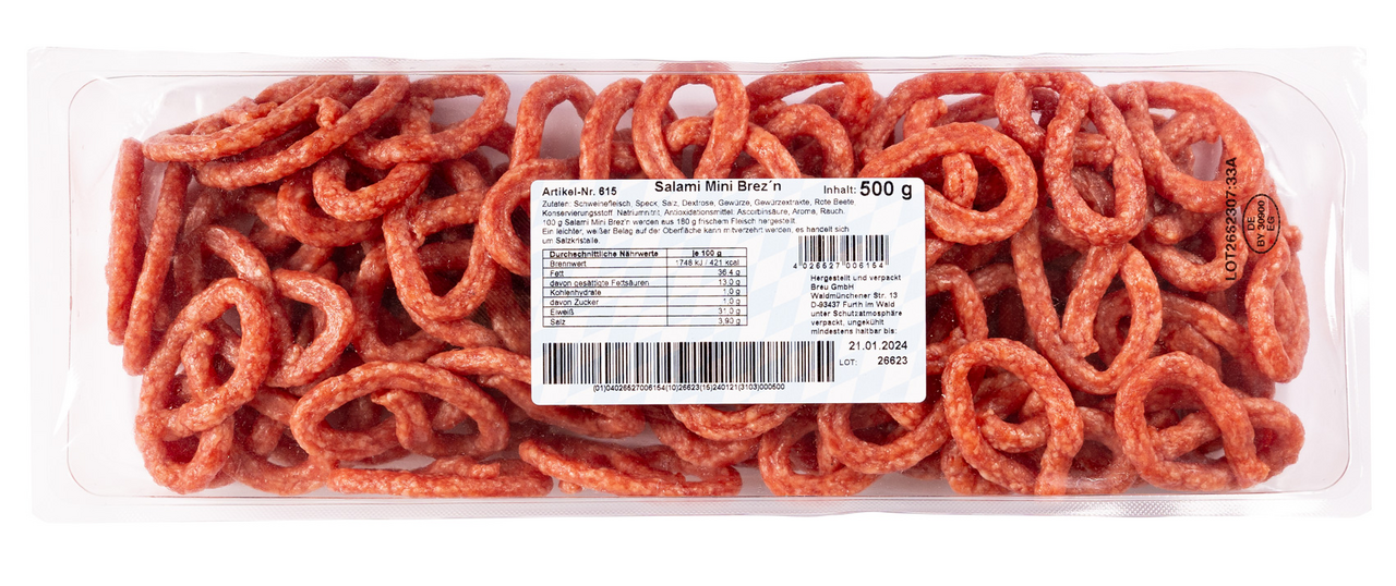 Breu Mini Salami Brez'n Schwein - 500 g Packung
