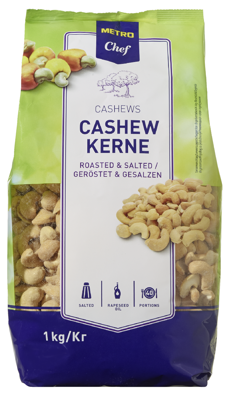 METRO Chef Cashewkerne Gesalzen & Geröstet - 1 x 1 kg Packung