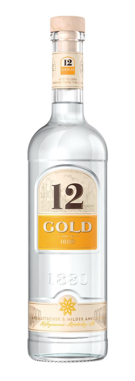 Ouzo 12 Gold Anislikör 36 % Vol. 0,7 l Flasche