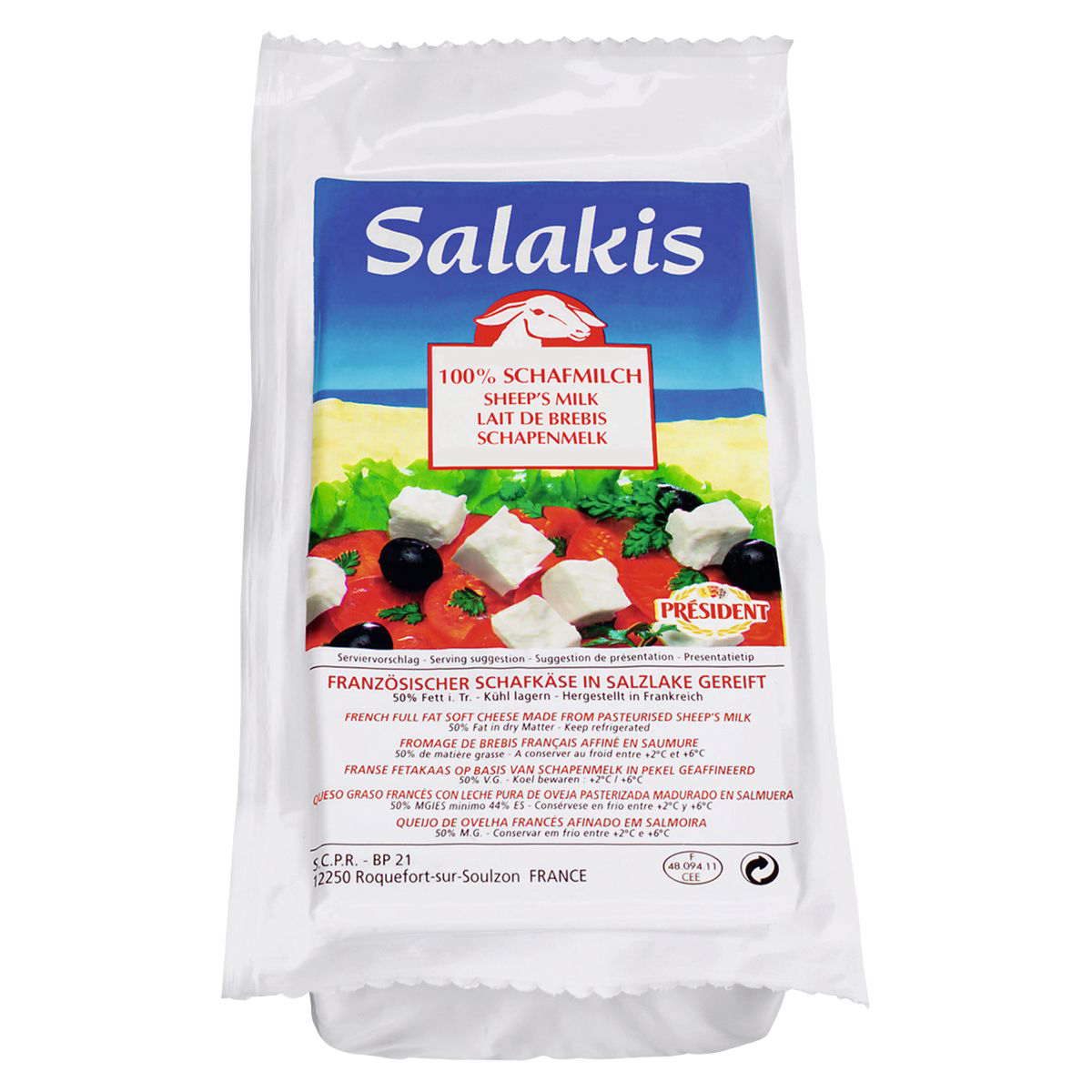 Salakis Schafskäse 48 % Fett ca. 2 kg Packung